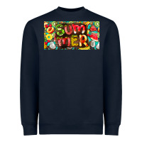 Navy summer with fruits license plate Heavyweight Sweatshirt - BarkalooDesign