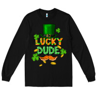 Black lucky dude St. Patricks Day Long Sleeve Tee - FaDigitalArtStudio