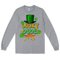 Heather Grey lucky dude St. Patricks Day Long Sleeve Tee - FaDigitalArtStudio