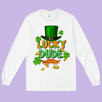 Lucky Dude St. Patricks Day Long Sleeve Tee Designed By Fadigitalartstudio