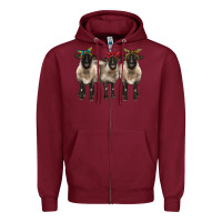 Burgundy 3 sheeps suffolk ewe with bandana Zipper Hoodie - BarkalooDesign