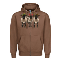 Chestnut 3 sheeps suffolk ewe with bandana Zipper Hoodie - BarkalooDesign