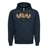 Navy 3 sheeps suffolk ewe with bandana Zipper Hoodie - BarkalooDesign