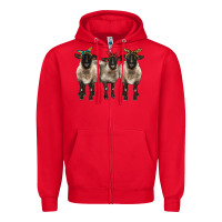 Red 3 sheeps suffolk ewe with bandana Zipper Hoodie - BarkalooDesign