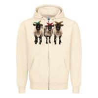 Sandshell 3 sheeps suffolk ewe with bandana Zipper Hoodie - BarkalooDesign