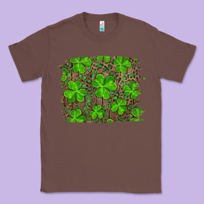 St Patrick's Day Shamrock And Leopard Distressed Classic Tee Designed By Ranaportraitstore