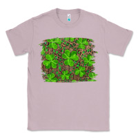Lilac st patrick's day shamrock and leopard distressed Classic Tee - RanaPortraitStore