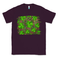 Plum st patrick's day shamrock and leopard distressed Classic Tee - RanaPortraitStore