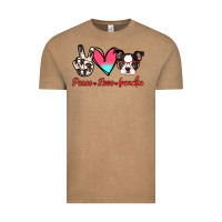 Vintage Coffee Peace Love Frenchie Vintage Tee - Jasminsmagicworld