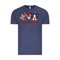 Vintage Denim Peace Love Frenchie Vintage Tee - Jasminsmagicworld