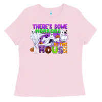 Bubblegum Pink there is some horrors in this house Ladies Tee - CowGirlArtShop