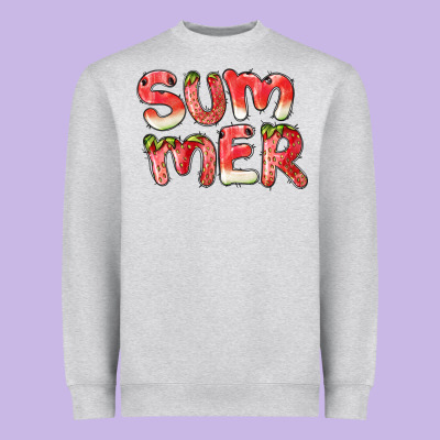 Summer Watermelon And Strawberry Heavyweight Sweatshirt Designed By Barkaloodesign