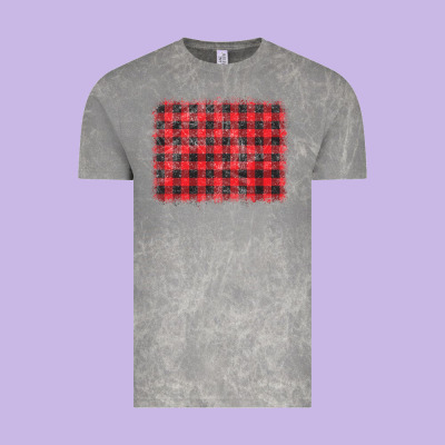 Distressed Buffalo Plaid Background Vintage Tee Designed By Cowcowdesign