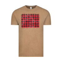Vintage Coffee distressed buffalo plaid background Vintage Tee - CowCowDesign