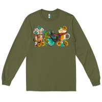 Army Green western coffee cups with sunflower and gemstone bbs Long Sleeve Tee - BundleAndBundleShop
