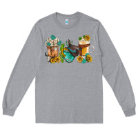 Heather Grey western coffee cups with sunflower and gemstone bbs Long Sleeve Tee - BundleAndBundleShop