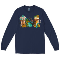 Navy western coffee cups with sunflower and gemstone bbs Long Sleeve Tee - BundleAndBundleShop