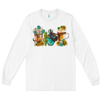 White western coffee cups with sunflower and gemstone bbs Long Sleeve Tee - BundleAndBundleShop