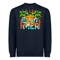Navy summer waves and sun Heavyweight Sweatshirt - BarkalooDesign