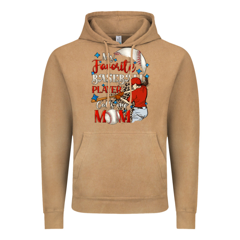 My Favorite Baseball Player Calls Me Mom Vintage Hoodie by FaDigitalArtStudio | Teevron
