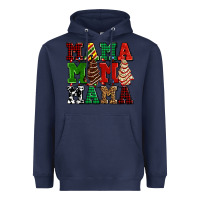Navy mama mama mama with christmas lights and christmas tree cakes Heavyweight Hoodie - AdoDesignShop