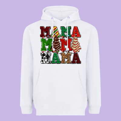 Mama Mama Mama With Christmas Lights And Christmas Tree Cakes Heavyweight Hoodie Designed By Adodesignshop