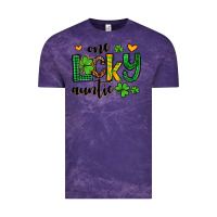 Cloud Purple One lucky auntie St. Patrick's Vintage Tee - OliviaCreatesArt