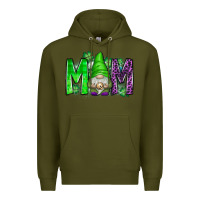 Army Green st patricks day mom gnome Premium Hoodie - CowhideDigitalArt