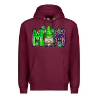 Burgundy st patricks day mom gnome Premium Hoodie - CowhideDigitalArt