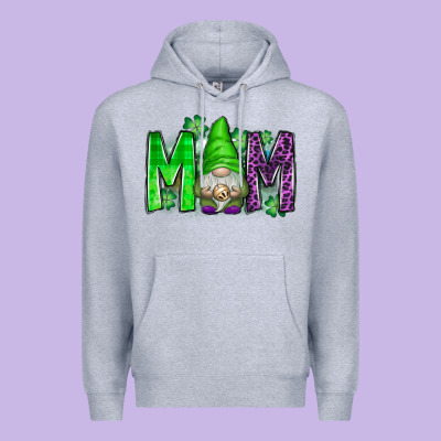 St Patricks Day Mom Gnome Premium Hoodie Designed By Cowhidedigitalart