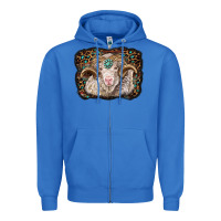 True Royal merino ram with leopard background Zipper Hoodie - BarkalooDesign