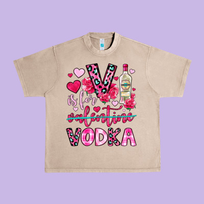 V Is For Vodka Urban Heavy Tee Designed By Oliviacreatesart
