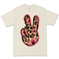 Bone Floral Leopard Peace Sign Premium Tee - Jasminsmagicworld