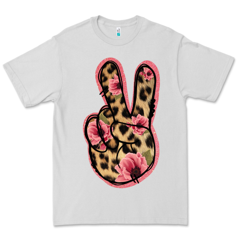 Floral Leopard Peace Sign Premium Tee by Jasminsmagicworld | Teevron