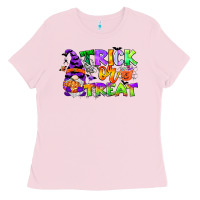 Bubblegum Pink trick or treat gnome Ladies Tee - CowGirlArtShop