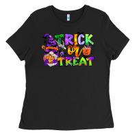 Black trick or treat gnome Ladies Tee - CowGirlArtShop