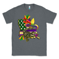 Charcoal Heather louisiana map american flag mardi gras Classic Tee - CowGirlArtShop