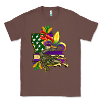 Chestnut louisiana map american flag mardi gras Classic Tee - CowGirlArtShop