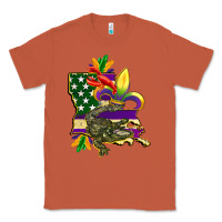 Copper louisiana map american flag mardi gras Classic Tee - CowGirlArtShop