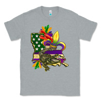 Heather Grey louisiana map american flag mardi gras Classic Tee - CowGirlArtShop