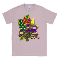 Lilac louisiana map american flag mardi gras Classic Tee - CowGirlArtShop