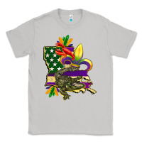 Moon Dust louisiana map american flag mardi gras Classic Tee - CowGirlArtShop