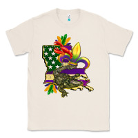 Natural louisiana map american flag mardi gras Classic Tee - CowGirlArtShop
