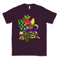 Plum louisiana map american flag mardi gras Classic Tee - CowGirlArtShop
