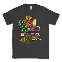 Smoke louisiana map american flag mardi gras Classic Tee - CowGirlArtShop