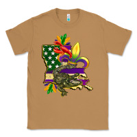 Toasted Coconut louisiana map american flag mardi gras Classic Tee - CowGirlArtShop