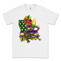 White louisiana map american flag mardi gras Classic Tee - CowGirlArtShop