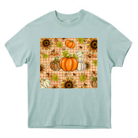 Arona Fall Pumpkins and Sunflowers with Leopard Heavy Core Tee - texasbilliewilder