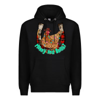 Black horseshoe chicken Premium Hoodie - CowhideDigitalArt