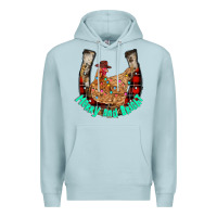 Blue Mist horseshoe chicken Premium Hoodie - CowhideDigitalArt